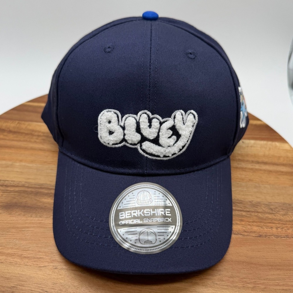 Bluey Kids Navy Blue Snapback Hat Berkshire Fashions Chenille Logo OSFM 2485